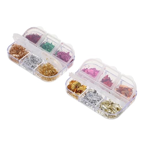 Happyyami 2 Boxen Holografische Nagelkunst Metallische Glitzerflocken für Diy Nageldekoration für Kreative Nagelkunst und Bastelprojekte Farbige Aluminiumfolie mit Langlebigen Farben für Happyyami 2 Boxen Holografische Nagelkunst Metallische Glitzerflocken für Diy Nageldekoration für Kreative Nagelkunst und Bastelprojekte Farbige Aluminiumfolie mit Langlebigen Farben für von Happyyami