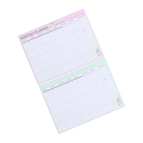 Happyyami 2 Monatsplaner Tagesplaner undatiert Tagesplaner Notizblock Schulplaner täglicher Arbeitsplaner Planer Zeitplan Kalender Planereinsätze Zeitmanagementplaner Papier von Happyyami