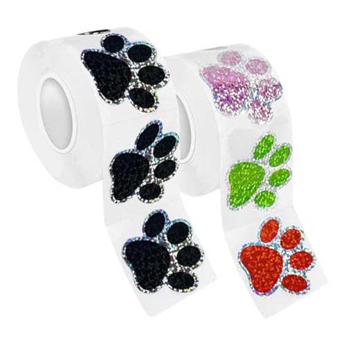 Happyyami 2 Rollen Selbstklebende Hundepfoten Wandsticker Je Stil Stil für Schlafzimmer Bad Wohnräume Kreative DIY Dekoration für Glatte Oberflächen von Happyyami