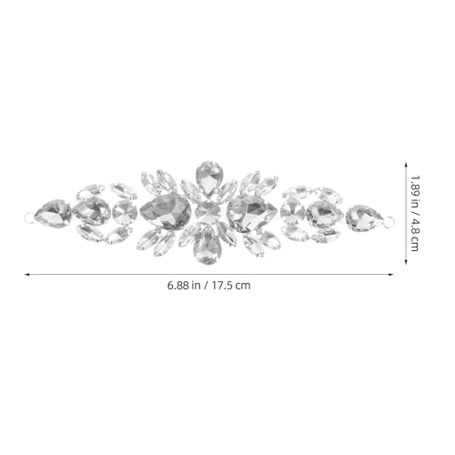 Happyyami 2 STK. Strass-Applikation für Hochzeitskleider – Blumen-Applikationen zum Aufnähen auf Hochzeits-Braut-Patch mit Perlen für Damengürtel, DIY-Dekoration von Happyyami