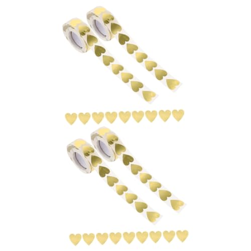 Happyyami 2 Sätze Herzförmige Selbstklebende Aufkleber Goldene Hochzeitssticker Vielseitige Für Haushalte Partys Und Aufkleber 2 Rollen * 2 von Happyyami