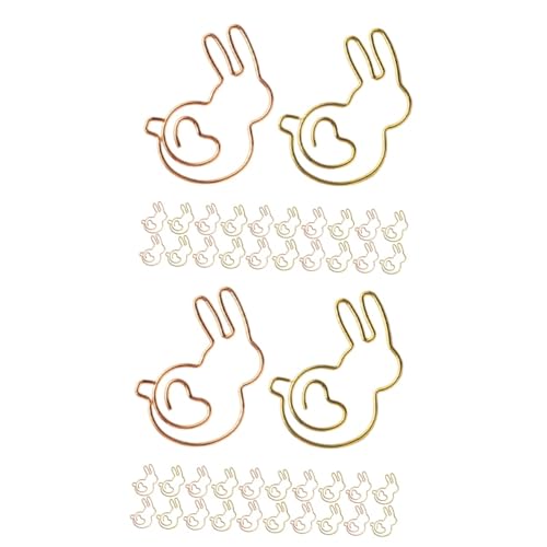 Happyyami 2 Sätze Lustige Papierclips Schön Süßes Büroklammer-lesezeichen Thematisiert Süßes Häschenzubehör Niedliche Tier-büroklammern Hase Süße Häschen-büroklammern Mit Stahl 30 Stück * 2 von Happyyami
