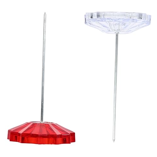 Happyyami 2 Stück Büro Papierhalter mit Spikes Praktische und Quittungsorganizer für Home Office Restaurant und Bar Stabil und Sicher Rot und Transparent von Happyyami