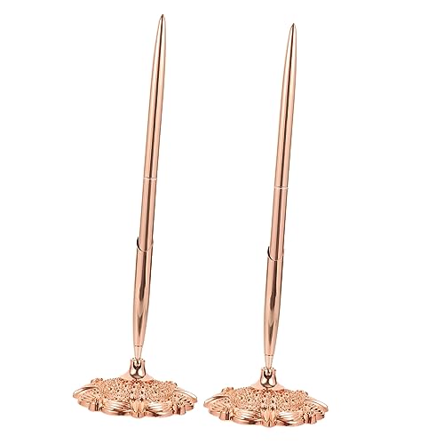 Happyyami 2 Stück Elegante Kugelschreiber aus Metall für Geschäfts und Alltagsschreiben Glatte Stilvolles Design für und Hotels Roségold von Happyyami
