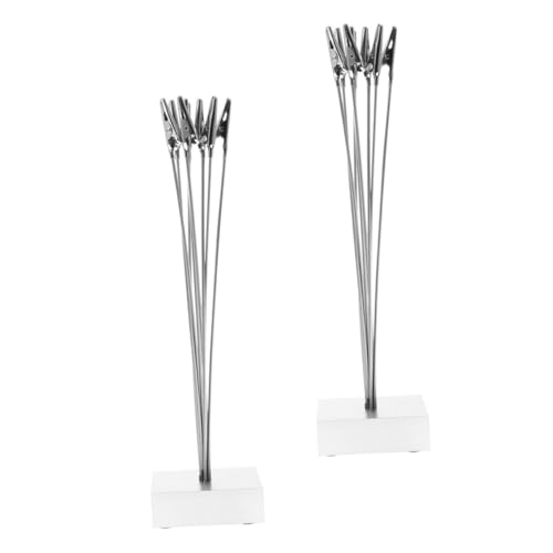 Happyyami 2 Stück Fotoordner Hochzeit Clips Steht Inhaber Stand Draht Ort Tisch Mit Karte Bildhalter Für Tafelaufsätze Memo-clip Fotoständer Fotohalter Foto-display-clip Metall Silver von Happyyami