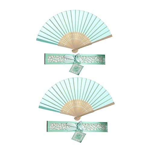 Happyyami 2 Stück Klassischer Faltbarer Handfächer mit Filigranem Chinesischem Stil und Grünem Faltbarer Handfächer für Damen Handliche Dekoration und mit Aufbewahrungsbox von Happyyami