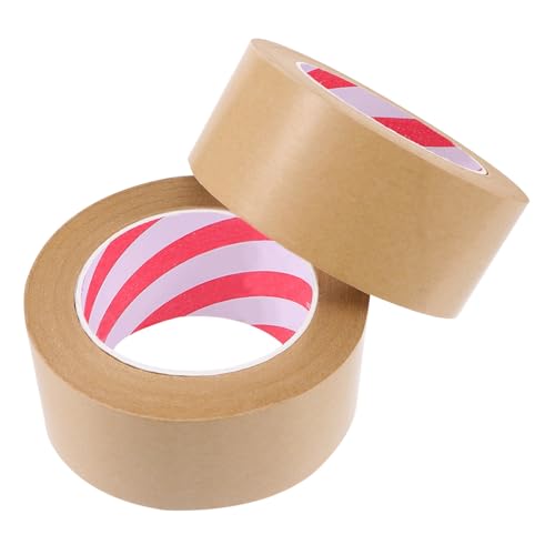 Happyyami 2 Stück Kraftpapier Klebeband Hochwertige Verpackungsbänder für Boxen Selbstklebend für Umzug und Lagerung Leicht zu Handhaben und Robust von Happyyami