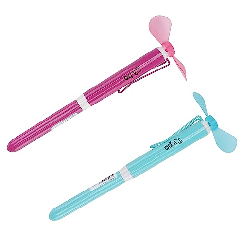 Happyyami 2 Stück Mini Fan Pen Lüfter Kugelschreiber Mit Fächer Schulmaterial Rotierend Multi Zappelstift Der Stiftfan Fächerstift Kugelschreiber Für Studenten Metall von Happyyami