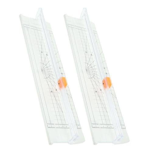 Happyyami 2-teiliger Papierschneider: Präzisions-A4-Papierschneider-Lineal – Präzisions-Schneidewerkzeug für Büro-Bastelbedarf, Scrapbooking, Karton, Etiketten, Vinyl, Fotos, Weiß von Happyyami