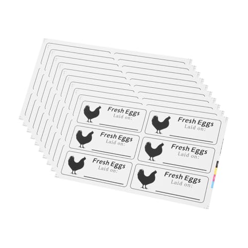 Happyyami 20 Blatt Eierkarton Etiketten Selbstklebende Aufkleber für Hühnereier mit Praktische Etiketten zur Kennzeichnung von Frische und Vielseitig Einsetzbar für Lebensmittel von Happyyami
