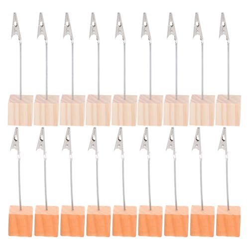 Happyyami 20 Stück Fotokartenhalter: Memo-Clip mit Holzwürfelsockel – rustikaler Tischkartenhalter für Tischpartys, Schreibtischnotizen, Empfang Happyyami 20 Stück Fotokartenhalter: Memo-Clip mit Holzwürfelsockel – rustikaler Tischkartenhalter für Tischpartys, Schreibtischnotizen, Empfang von Happyyami