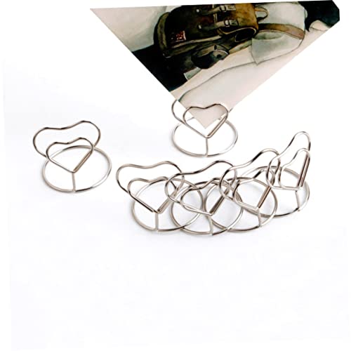 Happyyami 20 Stück Herzförmige Memo Halter Teilig Elegante Tischkarten und Foto Clip für Hochzeiten Geburtstagsfeiern Babypartys Silberne Draht Halter für Festliche Anlässe von Happyyami