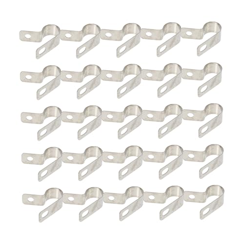 Happyyami 20 Stück Kabelklemmungsschnalle Kabel-Draht-Organizer klemmen Schwarz Automobil klemmbausteine Kabelklemme Drahtklemme Kabelclip -Stahldraht Rostfreier Stahl Silver von Happyyami