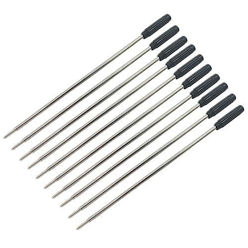 Happyyami 20 Stück Metall Kugelschreiber Nachfüllminen Schwarz Geeignet für Cross und Andere Marken für Vielseitiges Schreiben von Happyyami