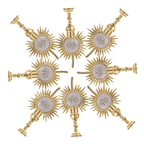 Happyyami 20 Stück Religiöse Parteizubehör Ornament Heilig Partyschmuck Waferpapierkreuz -topper Kirche Religion Zubehör Für Religiöse Partys Dekorationen Erste Gemeinschaft Golden Legierung von Happyyami