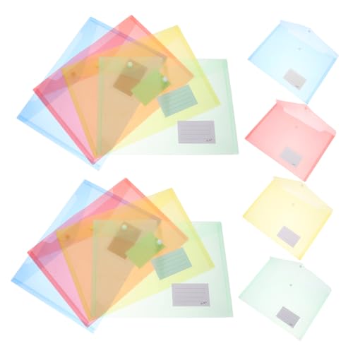 Happyyami 20 Stück Transparente Dokumentenmappe mit Druckknopfverschluss und Etikettentasche Aufbewahrungstaschen für Büro und Zuhause Happyyami 20 Stück Transparente Dokumentenmappe mit Druckknopfverschluss und Etikettentasche Aufbewahrungstaschen für Büro und Zuhause von Happyyami