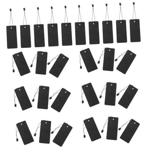 Happyyami 200 Satz Kleideranhänger Zum Aufhängen Papier Farbig Kleidung Schlüssel Erste Etiketten-tags Hängend Einzelhandel Leere Beschriftungsschilder Unbesaitet Preisschilder Plastik Black von Happyyami