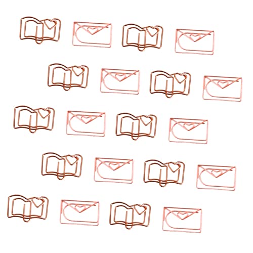 Happyyami 20Stücke Buchform Papierclips Multi Gebrauchspapierclips für Notizen Lesezeichen und Bürobedarf Praktische und Kreative Büroklammern Leicht von Happyyami