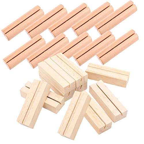 Happyyami 20Stücke Holz Visitenkartenhalter Eleganter Kartenständer für Hochzeiten Partys und Stabiler Fotohalter für Namensschilder und Notizen Langlebig von Happyyami