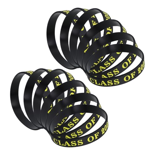 Happyyami Stück 2025 Graduierungsarmband Mitschüler Abschlussfeier Rosa Ende Abschlussgeschenk für Studenten Abschlussgeschenke für Studenten Armbänder Festival-Armband Kieselgel Black von Happyyami