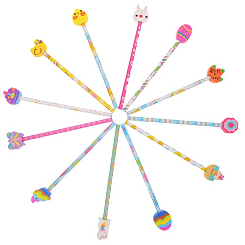 Happyyami 24 Stück Multifunktionale Hb Holzbleistifte mit Radiergummi Praktische Zeichnungs und Schreibstifte für Schüler und Jugendliche für Schule und Zuhause von Happyyami