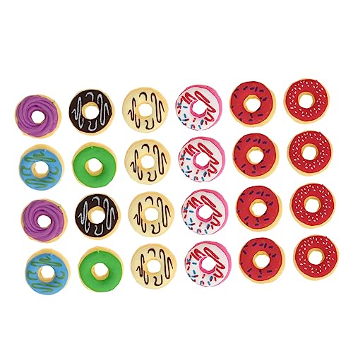 Happyyami 24Stücke Kinderradiergummis Süße Donut Formen für Schulbedarf und Farbenfrohe Radierer für Mitgebsel oder von Happyyami