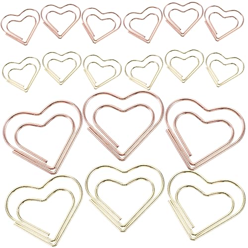 Happyyami 24Stücke Kreative Büroklammern Niedliche Herzform Robuste für Büro Schule und Zuhause Goldene und Roségoldene Clips und Langlebig Happyyami 24Stücke Kreative Büroklammern Niedliche Herzform Robuste für Büro Schule und Zuhause Goldene und Roségoldene Clips und Langlebig von Happyyami