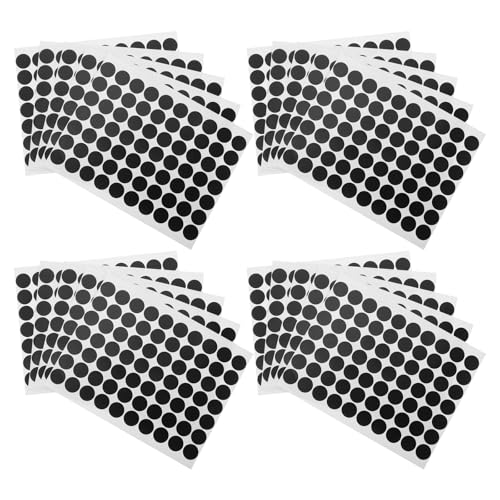 Happyyami 25 Blatt schwarze Punktaufkleber: Bedruckbare runde Punktaufkleber – kleine wasserfeste Etiketten für Flaschen, Gefrierschrank und den Außenbereich – selbstklebende Kreise zur von Happyyami