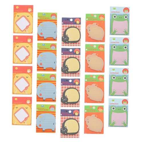 Happyyami 25 Stück Cartoon Tier Haftnotizen Selbstklebende Notizzettel für Schule und Büro Niedliche Memo Pads für Studenten Organisieren und Erinnern von Happyyami