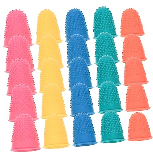 Happyyami 25 Stück Rutschfeste Fingerlinge aus Tragbare Fingerhüllen Schutz Finger für Empfindliche Arbeiten und Büroanwendungen Elastische Fingerprotektoren Zufällige Farbe Happyyami 25 Stück Rutschfeste Fingerlinge aus Tragbare Fingerhüllen Schutz Finger für Empfindliche Arbeiten und Büroanwendungen Elastische Fingerprotektoren Zufällige Farbe von Happyyami