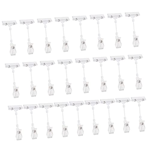 Happyyami 25Stücke Drehbare Preisschilder Halter Clips Doppelte Anzeige Etikettenhalter für Supermärkte Transparentes Design Wiederverwendbar für Merchandise von Happyyami