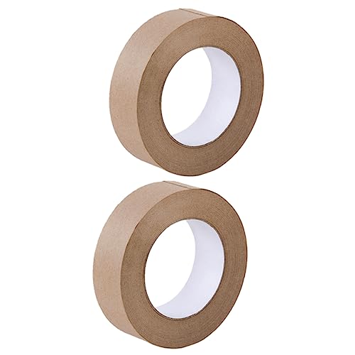Happyyami 2Rolle Kraftpapier Dichtungsband Wasseraktiviertes Klebeband Für Kartonverpackungen Beschreibbar Leicht Zu Reißen Für Abdichtungen Und Verpackungen von Happyyami