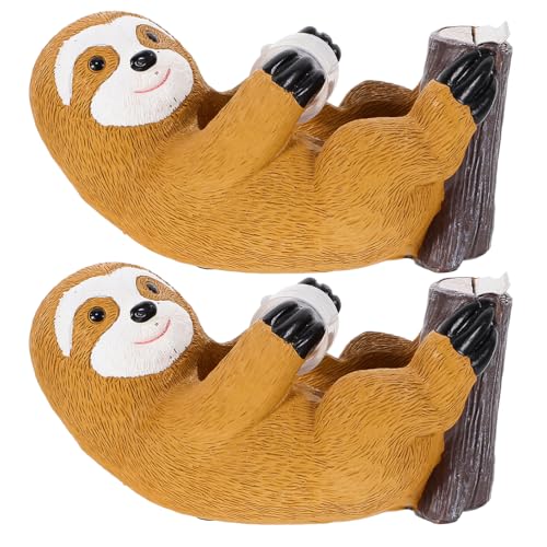 Happyyami 2er-Set niedlicher Klebebandspender: Rutschfeste Basis in Faultierform für den Schreibtisch mit 2 Rollen Klebeband – Cartoon-Tierstatuen aus Kunstharz für den Arbeitsplatz im Büro von Happyyami