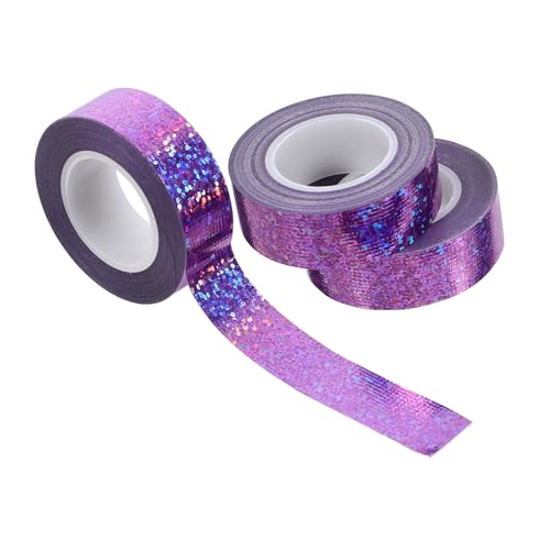 Happyyami 3 Rollen -Gewebeband farbiges Abdeckband Naht bunt Bastelbänder Journalbänder drinnen Aufkleber klebeband Band schwere farbiges Packband Farbband Violett von Happyyami