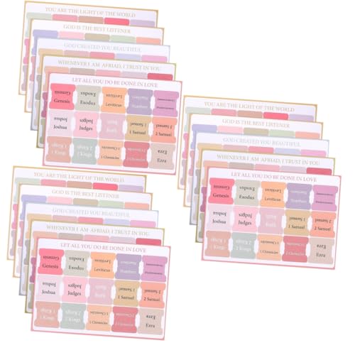 Happyyami 3 Sätze Bibel-index-etiketten Registerkarten Für Die Bibel Groß Laminiert Tabs for Books Bible Study Supplies Bibelregisterkarten Für Stabilität Bibelzubehör 5 Blätter * 3 von Happyyami