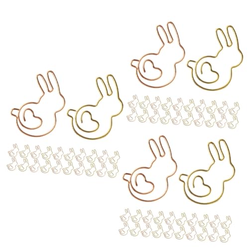 Happyyami 3 Sätze Büroklammern Papierklammer Handwerk Büroklammer Geformt Süßer Hase Sammelalbum Büroklammer Einladung Lustige Papierclips Befestigungsclips Für Dokumente Stahl 30 Stück * 3 von Happyyami
