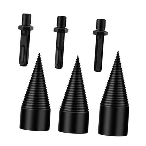 Happyyami 3 Stück Brennholz-Artefakt Schlüssel Gartenbohrer konisch Pflicht Kegelbohrer Bohrer für die Holzbearbeitung Brennholzspalter Hochgeschwindigkeitsstahl Black Happyyami 3 Stück Brennholz-Artefakt Schlüssel Gartenbohrer konisch Pflicht Kegelbohrer Bohrer für die Holzbearbeitung Brennholzspalter Hochgeschwindigkeitsstahl Black von Happyyami