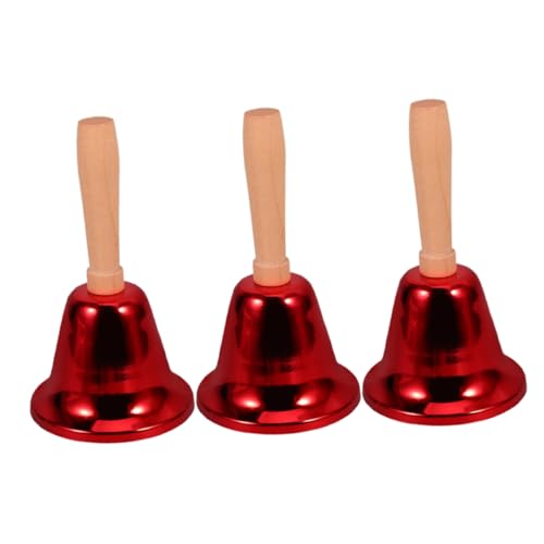 Happyyami 3 Stück Handringglocke Kleine Glocke Für Schreibtisch Schule Farbe Musikalisch Lustig Major Handglocke Lehrer Abendessen Rot Klingeln Aufmerksamkeit Einfarbig von Happyyami