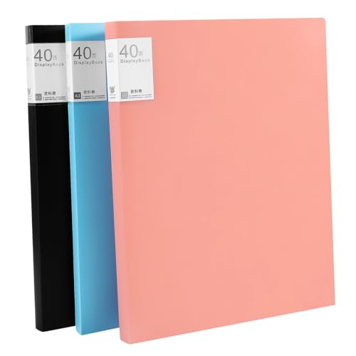 Happyyami 3 Stück Portfolio Ordner mit Klarsichtfolien Teilig für Dokumente Kunstwerke Bürobedarf Praktisch und Elegant für Schule und Büro von Happyyami