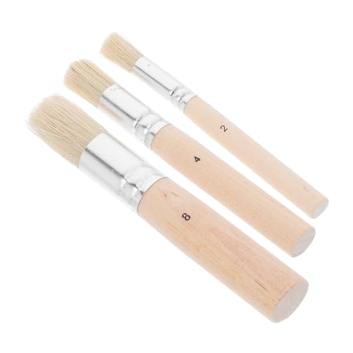 Happyyami 3 Stück Teiliges Holz Pinselset für Acrylmalerei Runde Pinsel für DIY Kunstprojekte Möbelwachs und Schablonentechnik Robuste Borsten mit Komfortablen Holzgriffen Happyyami 3 Stück Teiliges Holz Pinselset für Acrylmalerei Runde Pinsel für DIY Kunstprojekte Möbelwachs und Schablonentechnik Robuste Borsten mit Komfortablen Holzgriffen von Happyyami
