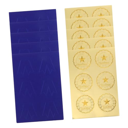 Happyyami 30 Sätze Geprägte Auszeichnungsaufkleber für Zertifikate Selbstklebende Folien Siegel für Schule und Bürobedarf Elegante Auszeichnung für Besondere Anlässe von Happyyami