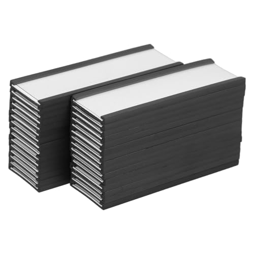 Happyyami 30 Stück Etikettenhalter Werkzeugkasten-magnetetiketten Metalletiketten Magnetische Etiketthalter Magnetische Werkzeugkastenetiketten Magnetischer Kanal-tag-halter von Happyyami