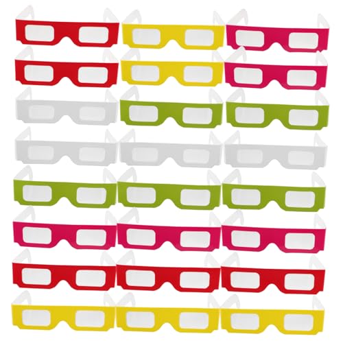 Happyyami 30 Stück Farbe Klassenzimmer Rot 3D Filmbrillen Belohnungen Geburtstagsparty Zubehör Geburtstagsparty Brillen Belohnungen Kinderparty Zubehör Valentinstag Party Papier von Happyyami