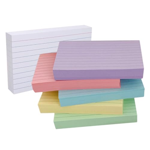 Happyyami 300 Linierte Karteikarten, Leere Notizblöcke, Lernkarten, Bunte Notizkarten Aus Papier Für Lehrer, Planen, Schreiben, Organisieren Von Notizen Und Prüfungsvorbereitung von Happyyami