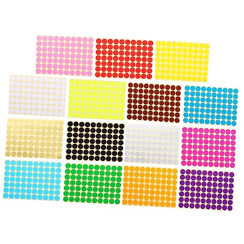 Happyyami 30Blätter Bunte Punkte Aufkleber Selbstklebende Klassifizierungsetiketten für Scrapbooking und Besondere Anlässe von Happyyami