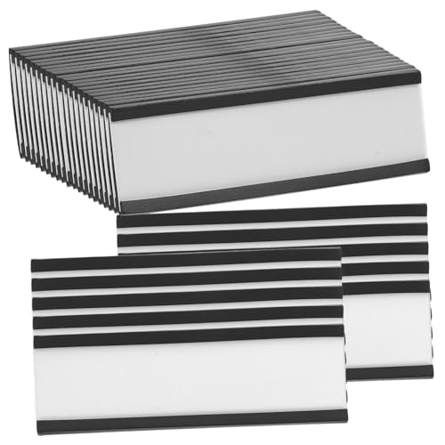 Happyyami 30Stücke Magnetische Etikettenhalter Langlebig für Regalorganisation Einfache Installation für Namen Preise Barcodes und von Happyyami