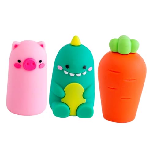 Happyyami 3Stücke Mini Bleistiftspitzer für Haushalt Handgefertigte im Lustigen Tierdesign Langlebigem Material Einfache Bedienung von Happyyami