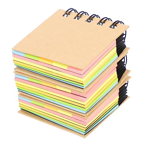 Happyyami 3Stücke Teiliges Kompaktes Notizbuch Tragbarer Spulen Notizblock für Büro und Haushalt Schnellen Notieren Hochwertiges Material für Langlebige Nutzung Kreatives von Happyyami