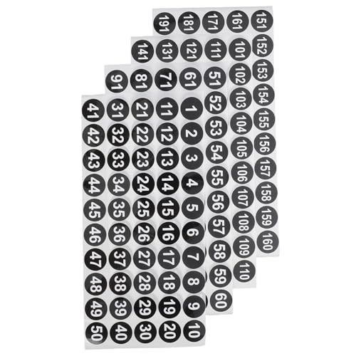 Happyyami 4 Blätter Digitale Aufkleber Zahlen Farbig Nummernzeichen Für Nummerierte Aufkleber Stichworte Runden Etikett Klein Mehrzweck-nummernaufkleber Black Vinyl Happyyami 4 Blätter Digitale Aufkleber Zahlen Farbig Nummernzeichen Für Nummerierte Aufkleber Stichworte Runden Etikett Klein Mehrzweck-nummernaufkleber Black Vinyl von Happyyami
