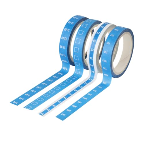 Happyyami 4 Rollen Zeit Washi Tape Scrapbook Dekorativ DIY Tagebuch Journaling Tagesplaner Klebeband Dünnes Washi Tape Farbiges Klebeband Abdeckband Bastelband Kunstbedarf von Happyyami